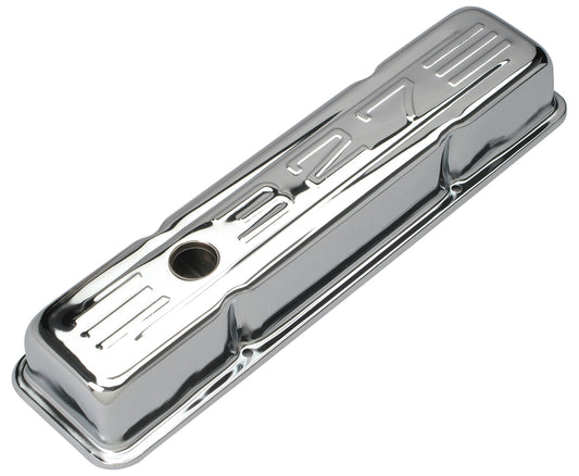 Trans-Dapt Performance 327 In. C.I.D. Logo Design Valve Covers; Short; 1958-1986 Sb Chevy 327- Chrome 9854