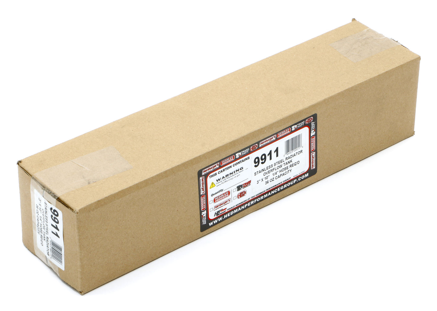 Trans-Dapt Performance 3 In. X 10 In. Radiator Overflow Tank; 36 Oz.- Aluminum 9911