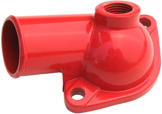 Trans-Dapt Performance Water Neck; Sb And Bb Chevy- Late Model (1/2 Npt Port); (O-Ring Seal); - Chevy Orange Powder Coated 9930