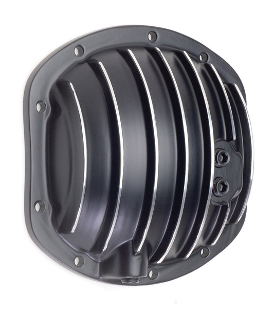 Trans-Dapt Performance Dana 25-27-30 Style Black Powder-Coated Aluminum Differential Cover With Polished Fins 9931