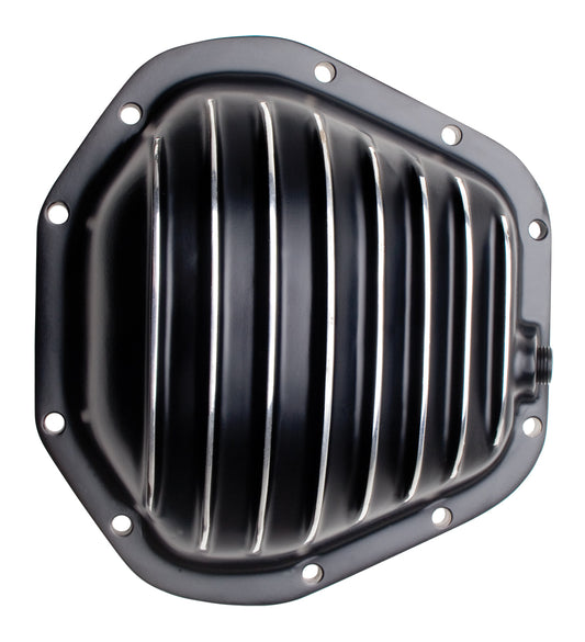 Trans-Dapt Performance Dana 60 Style Black Powder-Coated Aluminum Differential Cover With Polished Fins 9935