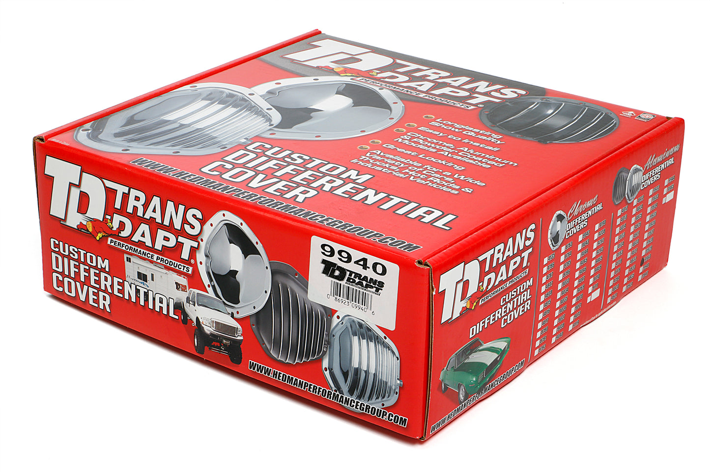 Trans-Dapt Performance Sterling 12 Bolt Style Black Powder-Coated Aluminum Differential Cover With Polished Fins 9940