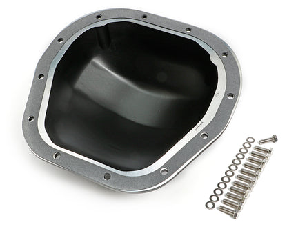 Trans-Dapt Performance Sterling 12 Bolt Style Black Powder-Coated Aluminum Differential Cover With Polished Fins 9940