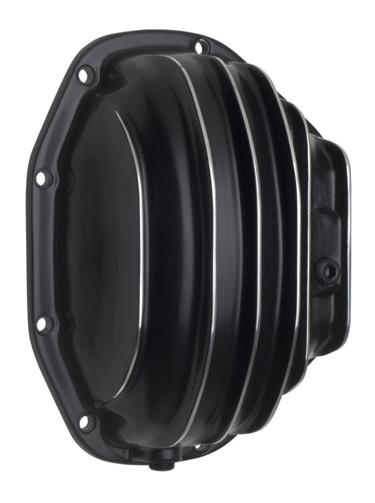 Trans-Dapt Performance Dana 80 Style Black Powder-Coated Aluminum Differential Cover With Polished Fins 9941