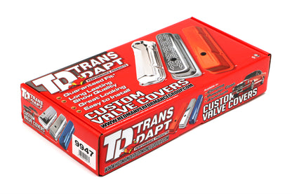 Trans-Dapt Performance Chevy 327 Logo Tall Orange Powder Coated Valve Covers 9947