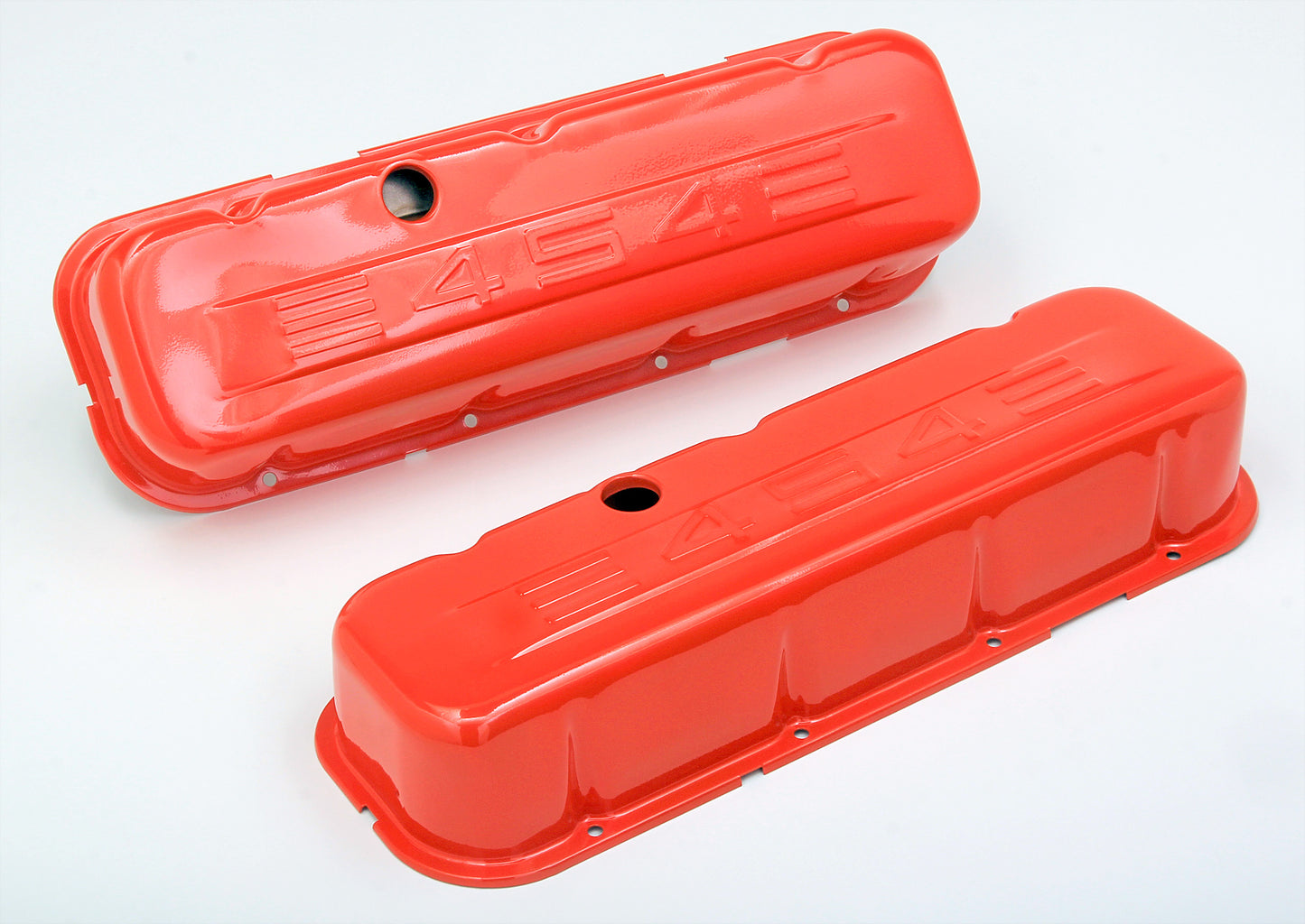 Trans-Dapt Performance Chevy 454 Logo Tall Orange Powder Coated Valve Covers 9957