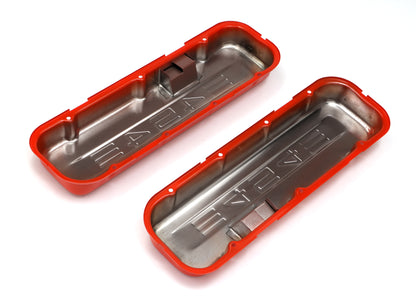 Trans-Dapt Performance Chevy 454 Logo Short Orange Powder Coated Valve Covers 9959