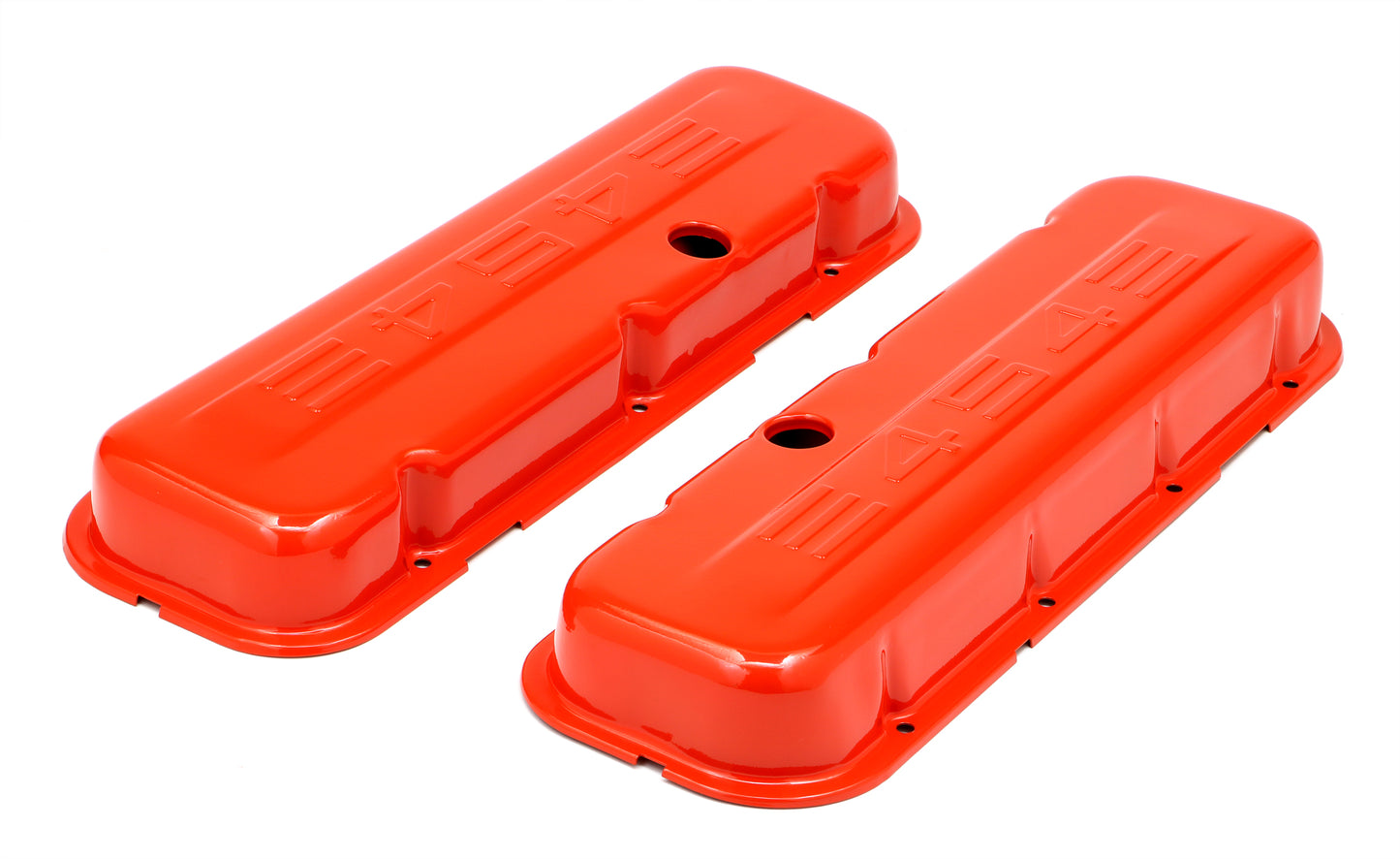 Trans-Dapt Performance Chevy 454 Logo Short Orange Powder Coated Valve Covers 9959