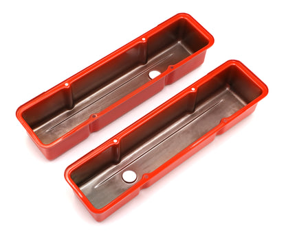Trans-Dapt Performance Chevy 283-400 Tall Orange Powder Coated Valve Covers 9963
