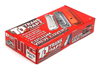 Trans-Dapt Performance Chevy 283-400 Short Orange Powder Coated Valve Covers 9970