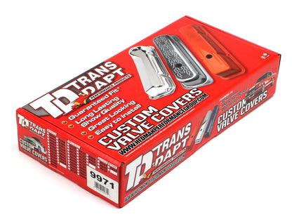 Trans-Dapt Performance Chevy 283-400 Tall Orange Powder Coated Baffled Valve Covers 9971