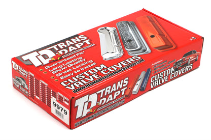 Trans-Dapt Performance Chevy 283-400 Short Orange Powder Coated Baffled Valve Covers 9979