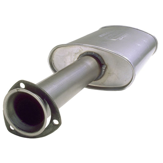 Hedman Hedders TURBO HEADER MUFFLER FOR 2-1/4 IN. EXHAUST SYSTEM; 3 IN. 3-BOLT GASKET-STYLE TRIANGULAR COLLECTOR 25660