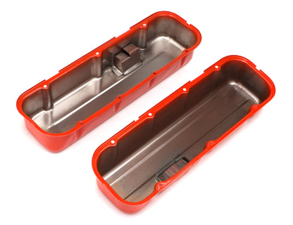 Trans-Dapt Performance Chevy 396-502 Tall Orange Powder Coated Baffled Valve Covers 9997