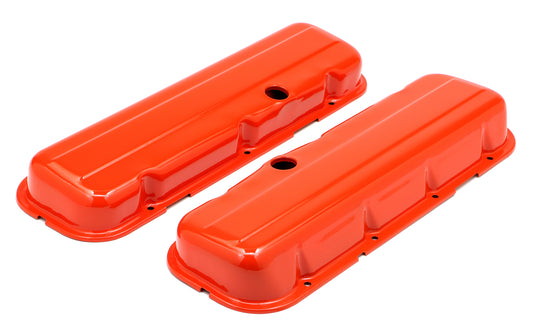 Trans-Dapt Performance Chevy 396-502 Short Orange Powder Coated Baffled Valve Covers 9998