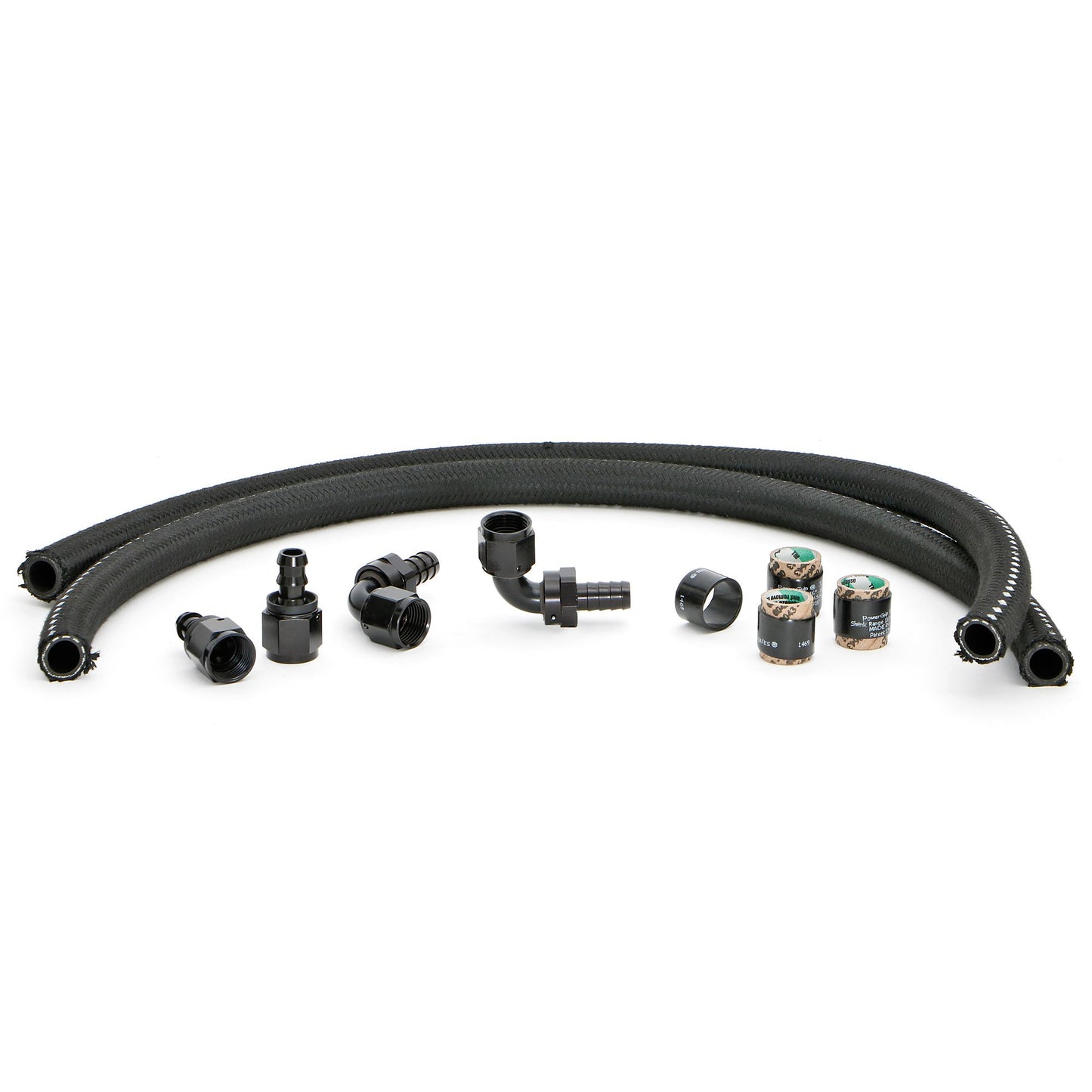 HAMBURGER'S PERFORMANCE PRODUCTS 30 IN. PREMIUM OIL LINES FOR HAMBURGER'S BILLET OIL FILTRATION KITS; 1/2 IN. I.D. HOSE; -10AN FITTINGS 1001
