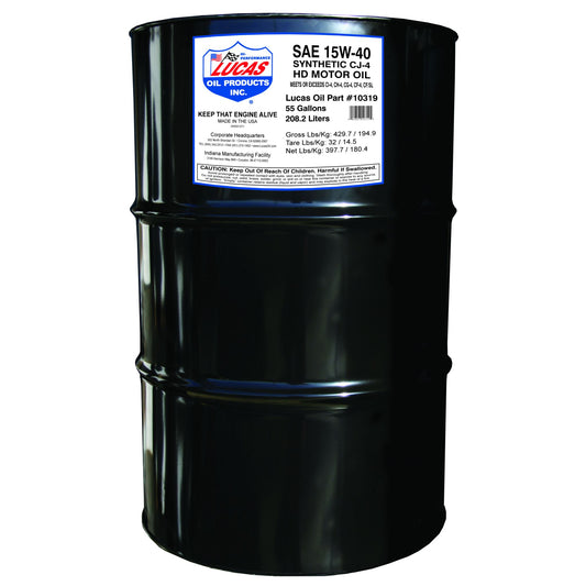 Lucas Oil Products Synthetic SAE 15w-40 "CJ-4" Motor Oil 10319