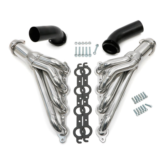Hedman Hedders HEDMAN HEADERS 1968-72 CHEVELLE/EL CAMINO (AND RELATED A-BODIES) LS SWAP HEADERS; AUTO TRANSMISSION; 1-3/4 IN. MID-LENGTH TUBE; 3 IN. BALL/SOCKET COLLECTOR-HTC SILVER CERAMIC COATED 68146