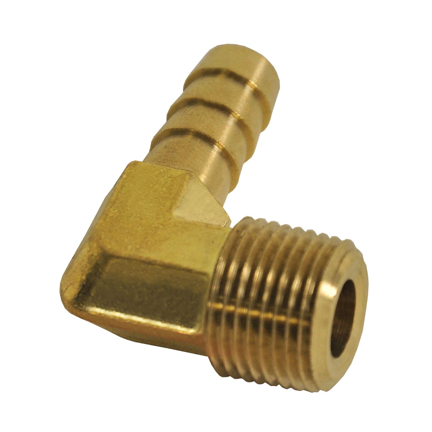 Derale 3/8" NPT Male x 3/8" Barb 90 Degree Hose Fitting, Each 98233