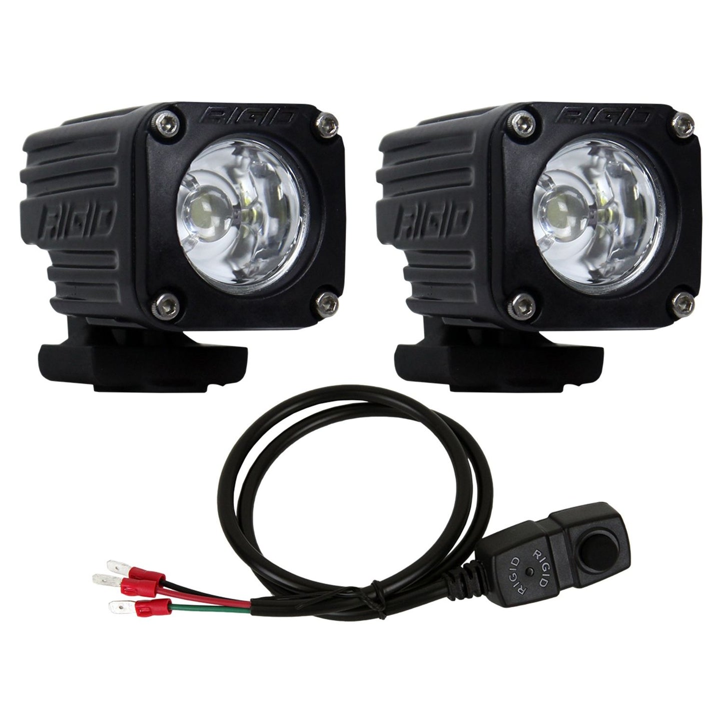 RIGID Industries Ignite Motorcycle Kit High/Low Flood Beam Pattern Black Housing Pair 20741