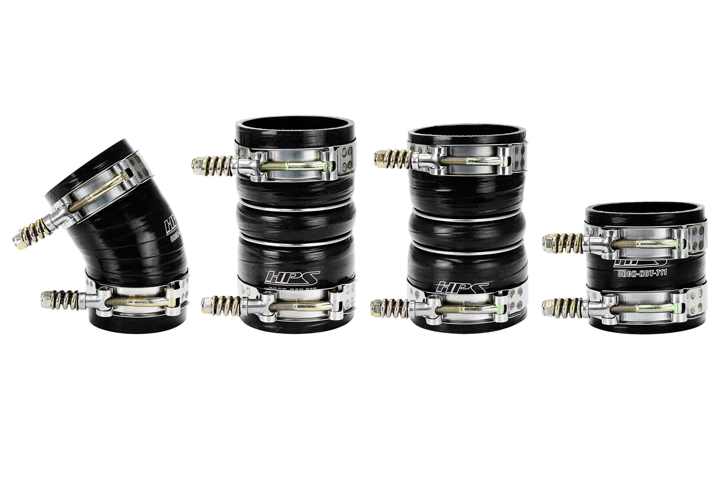 HPS Performance 4-ply Reinforced Fluorolined Silicone Replaces OEM Rubber Intercooler Boots 57-1537-BLK