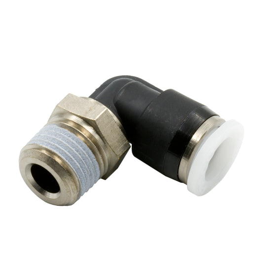 Dedenbear 1/4in OD QUICK DISCONNECT TO 1/8in NPT RIGHT ANGLE NICKEL PLATED BRASS AALMRA