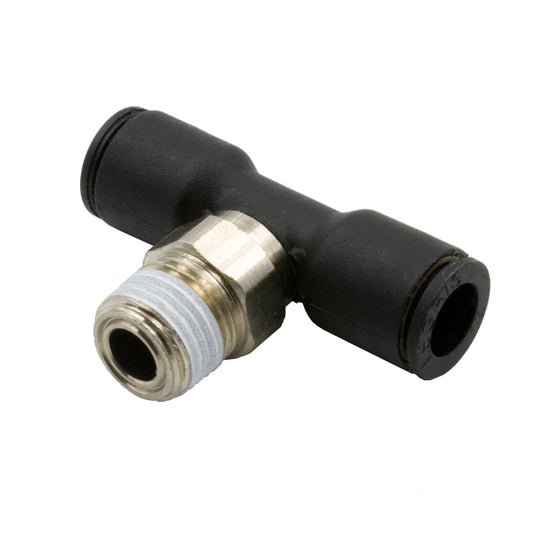 Dedenbear AIR LINE TEE 1/4in OD QUICK DISCONNECT TO 1/8in NPT NICKEL PLATED BRASS AALMT