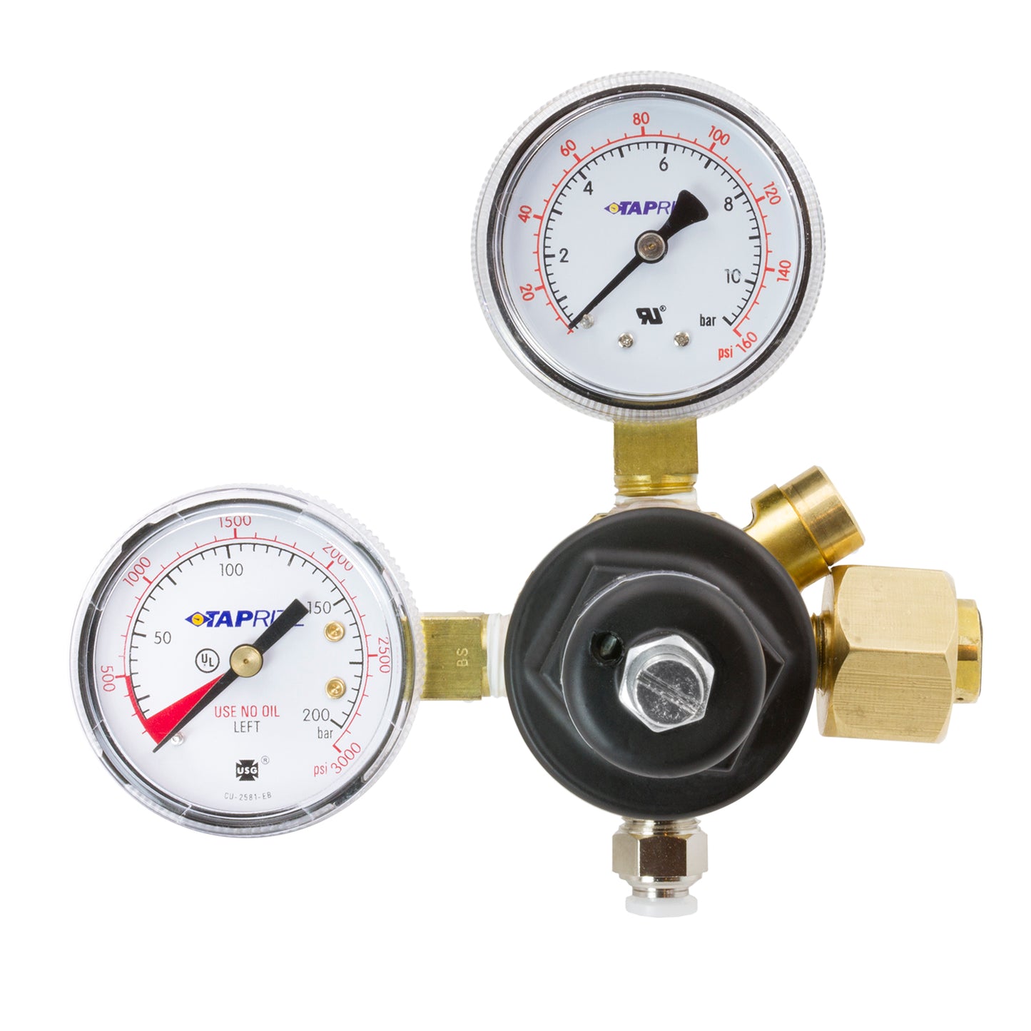 Dedenbear CO2 BOTTLE REGULATOR ONLY ADJUSTABLE DUAL GAUGES ABR