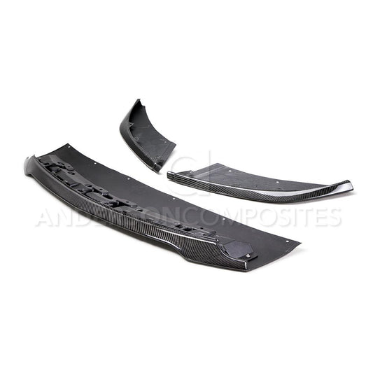 Anderson Composites AC-FL15MU350 Carbon fiber front splitter for 2015-2020 Ford Mustang Shelby GT350 (3PC)
