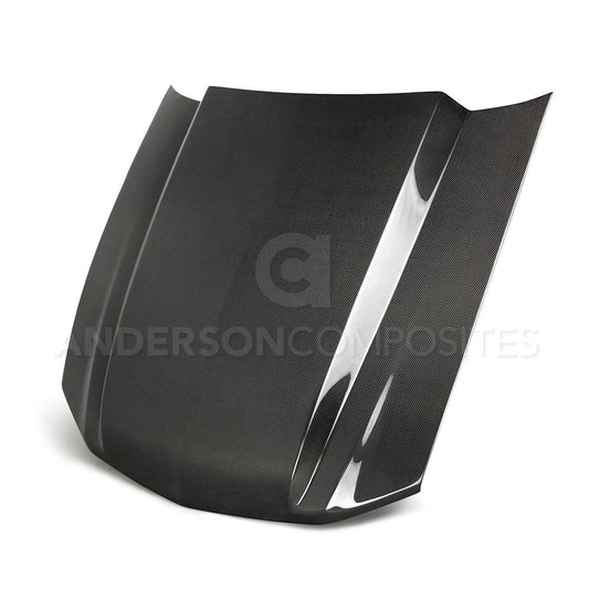 Anderson Composites AC-HD10FDMU-CJ Type-CJ carbon fiber cowl hood for 2010-2012 Ford Mustang