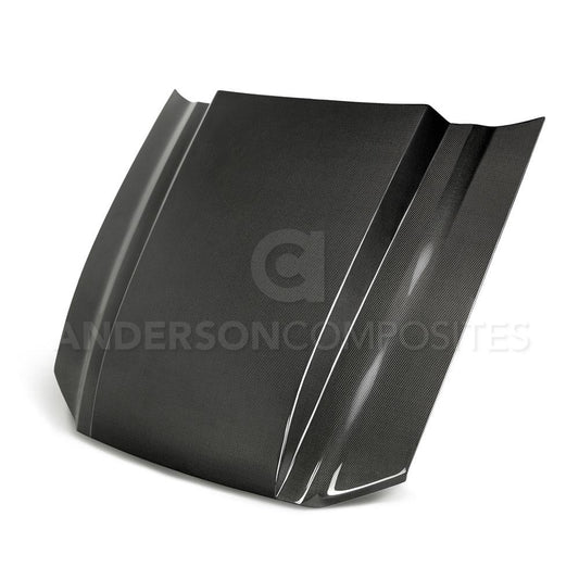 Anderson Composites AC-HD13FDMU-CJ Type-CJ carbon fiber cowl hood for 2013-2014 Ford Mustang
