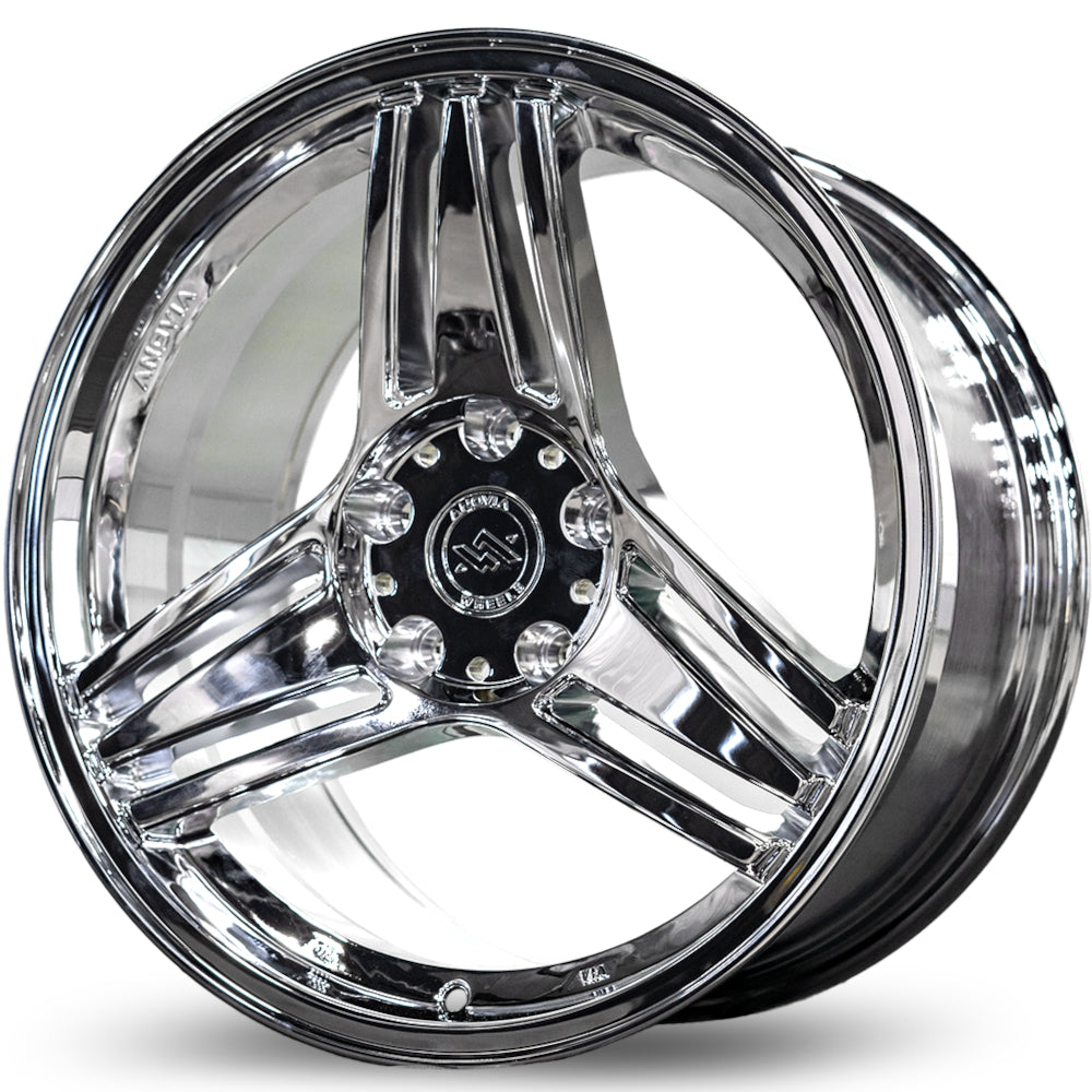 Treble Rotary Forged Wheels Chrome 18x9.5 Bolt Pattern 5x100 Offset 35 Anovia Wheels