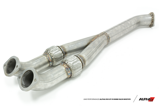 AMS Alpha Performance R35 GT-R 90mm Race Midpipe - Non-Resonated 90mm AMS-ALP.07.05.0003-1