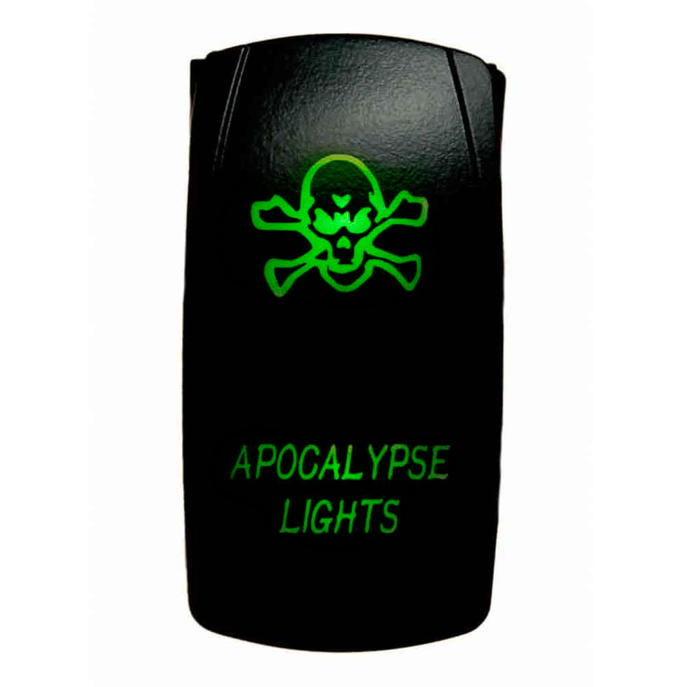 Quake LED - QRS355 - Rocker Switch Apocalypse 2 Way 5 Pin Green