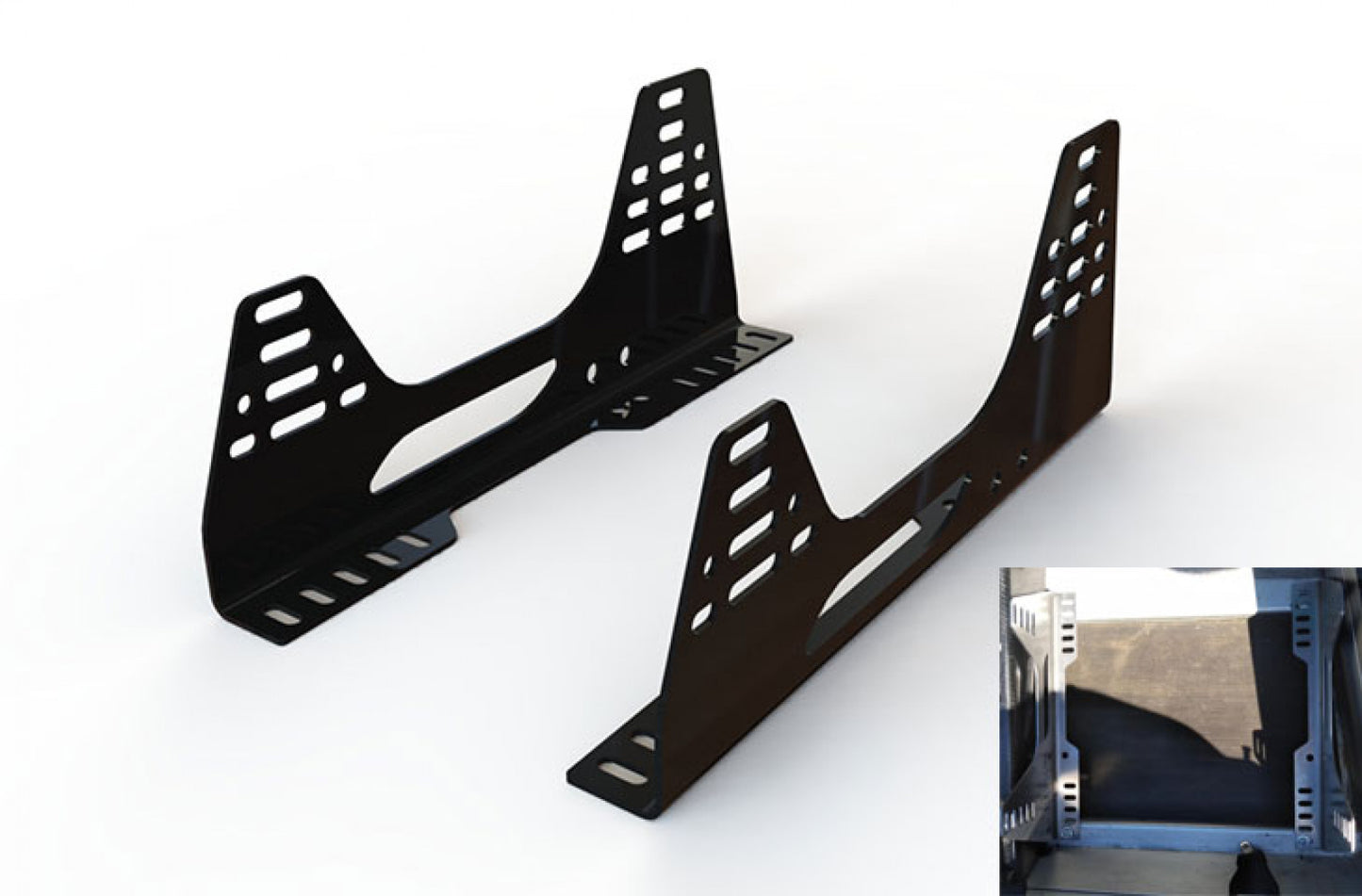 Reverie Universal 'L-Shaped' Seat Subframe Mounts - Pair, Satin Black Powder Coated, 3mm Steel R01SI6212