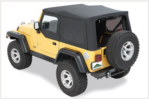 Pavement Ends - Replay OEM Replacement Top - '97-06 Wrangler TJ Exc. Unlimited (Black Diamond - Tinted Windows - Upper Door Skins Included) 51197-35