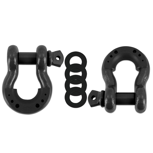 Mishimoto 3/4" Steel D-Ring Shackle Set, 2 Pieces, Black BNDR-BK