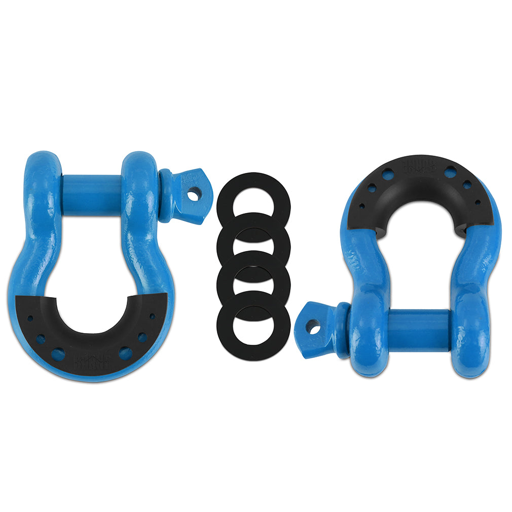 Mishimoto 3/4" Steel D-Ring Shackle Set, 2 Pieces, Blue BNDR-BL