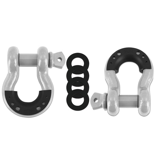 Mishimoto 3/4" Steel D-Ring Shackle Set, 2 Pieces, Gray BNDR-GR