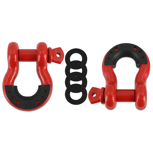 Mishimoto 3/4" Steel D-Ring Shackle Set, 2 Pieces, Red BNDR-RD