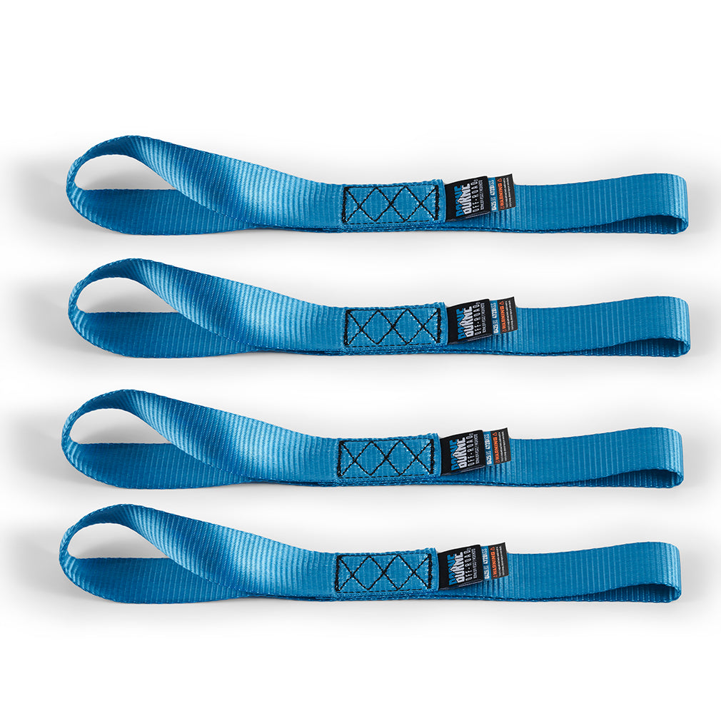 Mishimoto Borne Off-Road Soft Loop Tie-Down Straps, Blue BNRTC-SLP-4BL