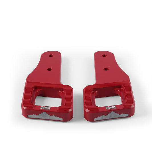 Mishimoto Borne Off-Road Billet Tow Hooks, fits Ford Raptor 2017+, Micro-Wrinkle Red BNTH-F150-17RD