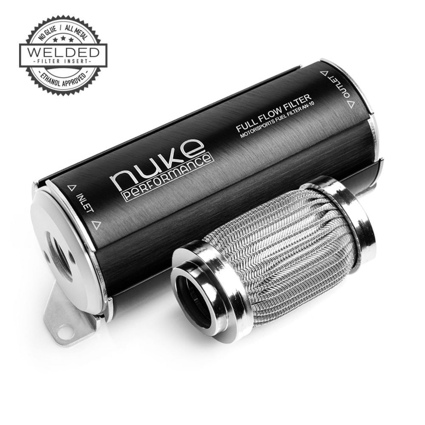 Nuke Performance Fuel Filter 10 micron AN-10 - Welded stainless steel element 200-01-203