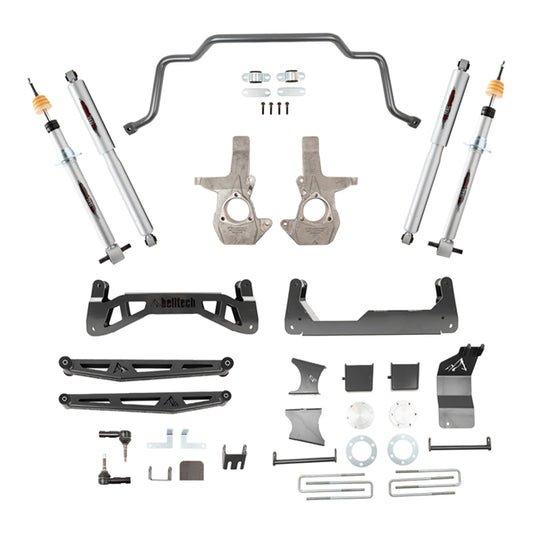 BELLTECH 150201TPS LIFT KIT 7 in. Lift Kit Inc. Front and Rear Trail Performance Struts/Shocks 2007-2016 Silverado / Sierra 1500 4wd (Ext & Crew Cab) 7 in. Lift w/ Front Sway Bar