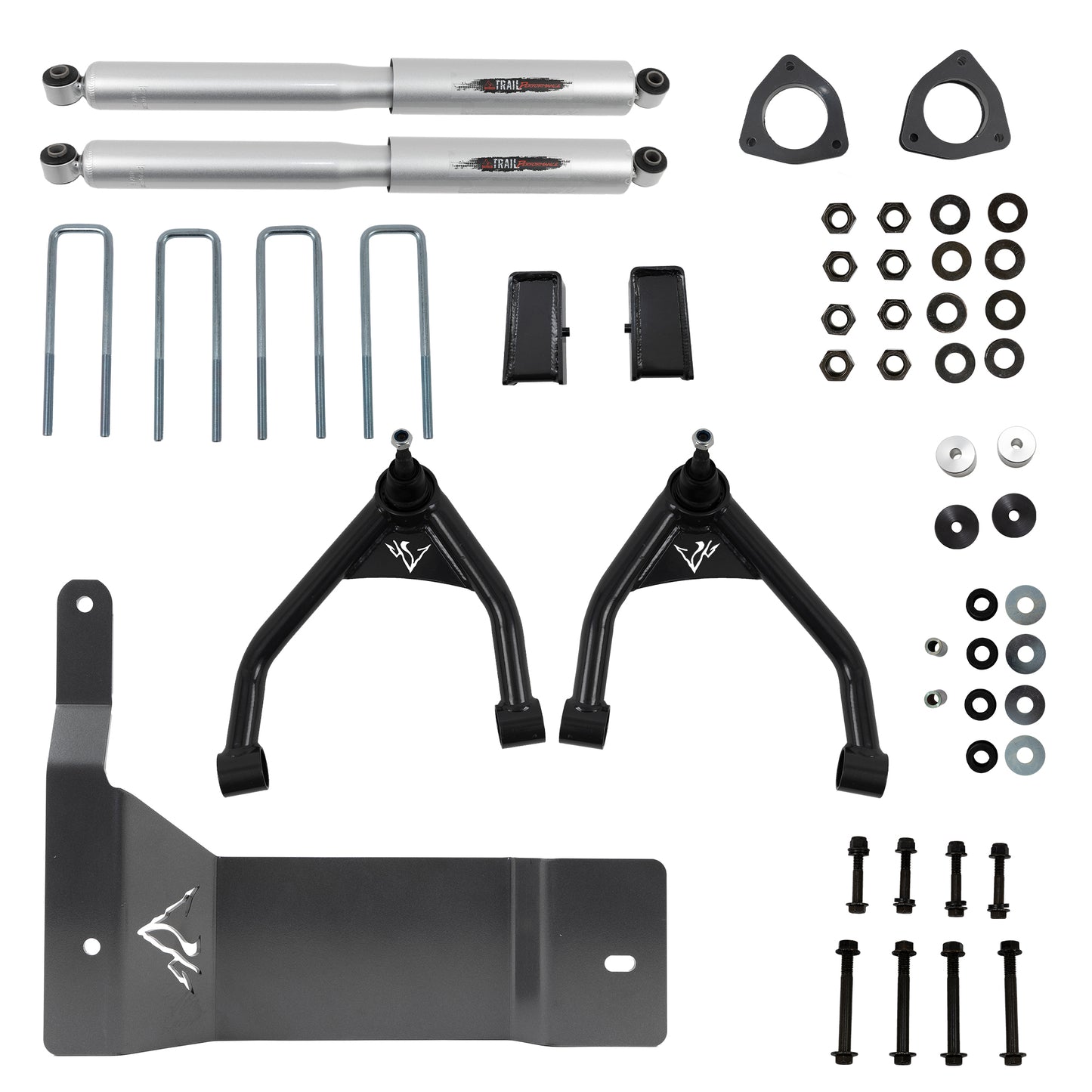 BELLTECH 150207BK LIFT KIT 4 in. Lift Kit Inc. Front and Rear Trail Performance Spacers/Shocks 2007-2016 Silverado / Sierra 1500 4wd (Ext & Crew Cab) 4 in. Lift