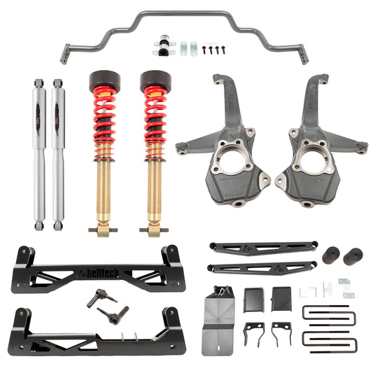 BELLTECH 150210HK LIFT KIT 6-8in. Lift Kit Inc. Front and Rear Trail Performance Coilovers/Shocks 2019-2021 GM Silverado/Sierra 1500 2WD/4WD 6-8in. Lift with Trail Peformance Coilovers/Shocks