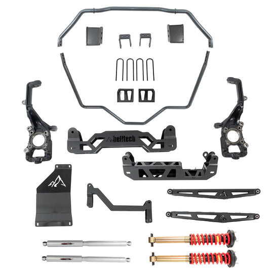 BELLTECH 152510HK LIFT KIT 5-7in. Lift Kit Inc. Front and Rear Trail Performance Coilovers/Shocks 2021 Ford F-150 (All Cabs) 4WD 5-7in. Lift w/ Front Coilovers & Sway bar
