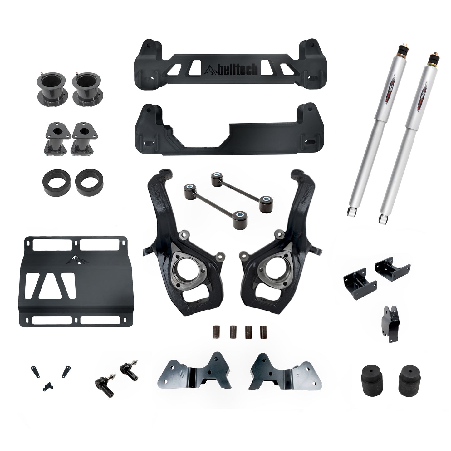 BELLTECH 153713BK LIFT KIT 7in. Lift Kit Inc. Rear Trail Performance Shocks Only 2019+ RAM 1500 2WD 7in. Lift