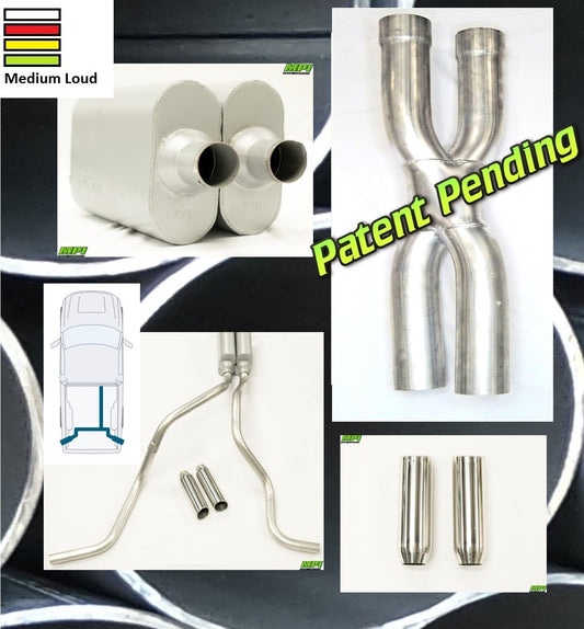 MPI Exhaust System With MPI Performance Muffler And Polished Bright Chrome Tips F251-BTPSCM
