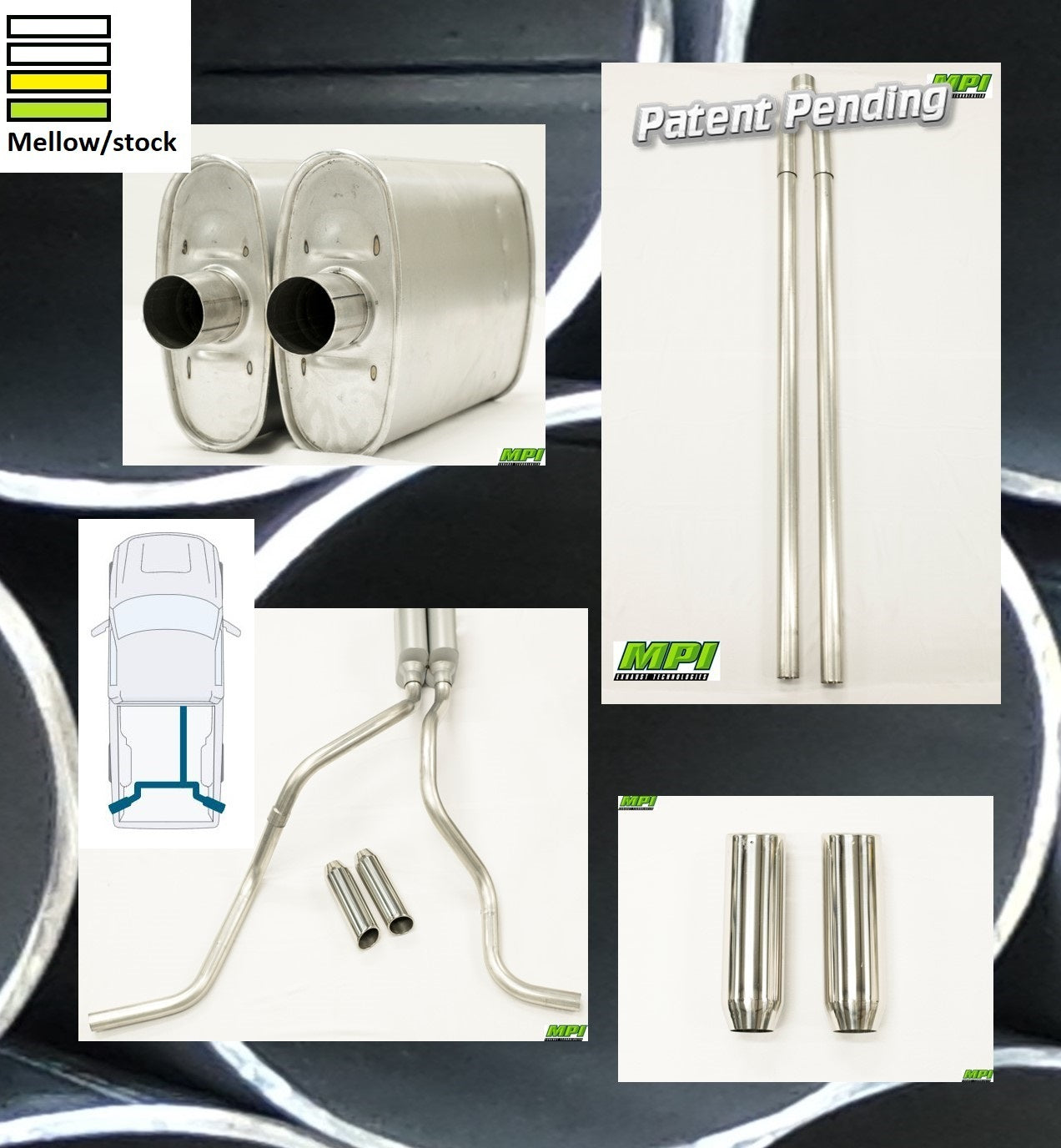 MPI Exhaust System With MPI Turbo Muffler And Polished Bright Chrome Tips G051-BTTBCM